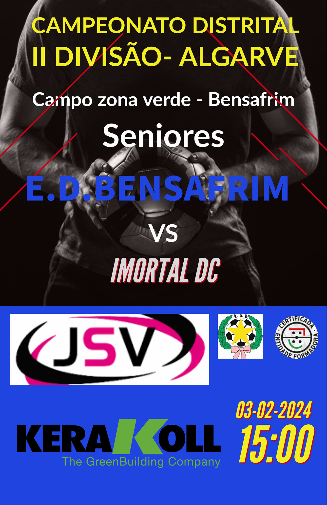 E. D. Bensafrim vs Imortal DC - Séniores 03/02/2024